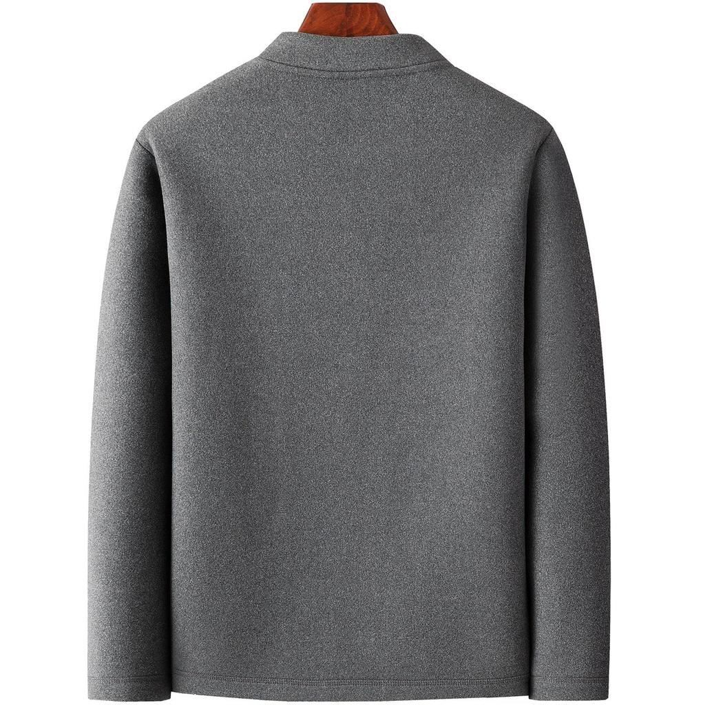 Fleece-Lined Button-Up Cardigan for Older Men - Autumn/Winter Style