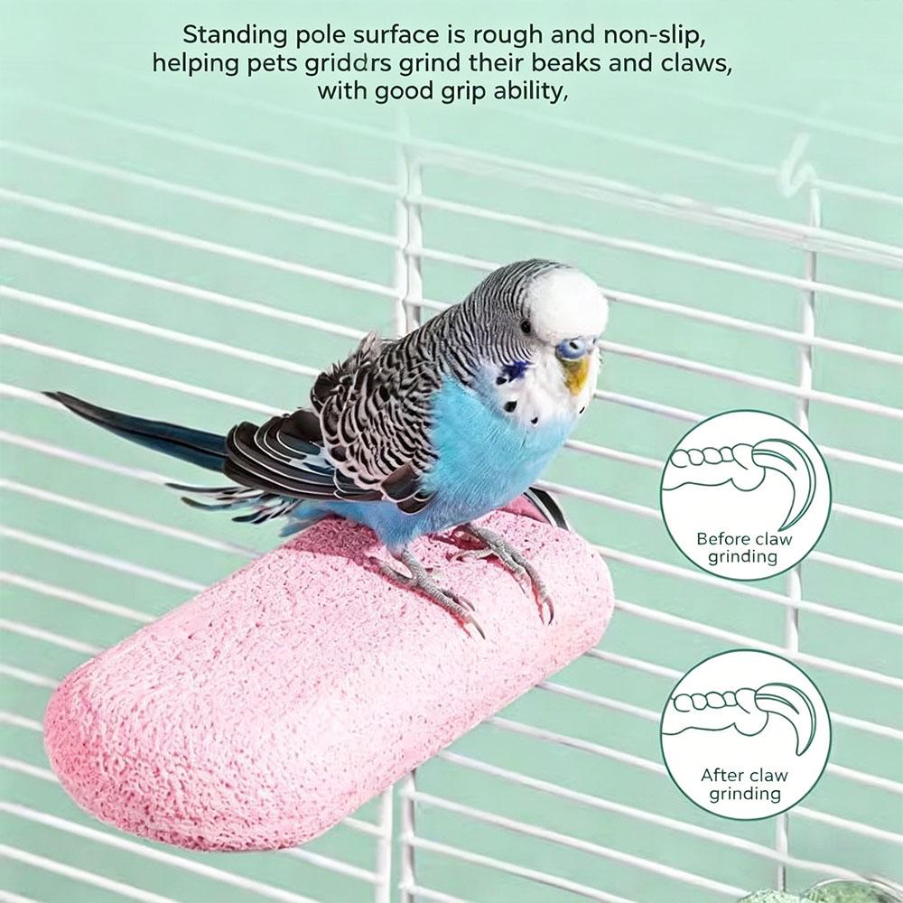 Resin Bird Perch for Claw & Beak Grinding, Anti-Scratch Parrot Standing Stick, Durable Foot Health Trimmer for Budgie Cockatiel Cage Accessories