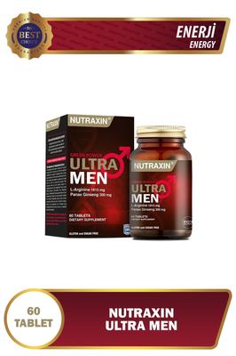 Nutraxin Ultra Men 60 Tablets - L-Arginine, Ginseng, Ginger, Tribulus Terrestris, Cinnamon