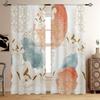Retro Flower Pastoral Style Printed Curtains Bedroom Living Room Study Kitchen Curtains Window Decoration Easy To Wash And Care