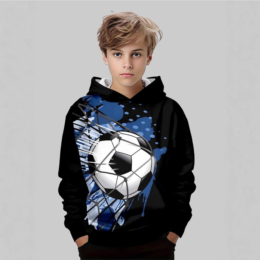Modisches Bedrucktes Oberteil Lässiger Einfacher Pullover Lockere Hoodies Sweatshirts Jungen
