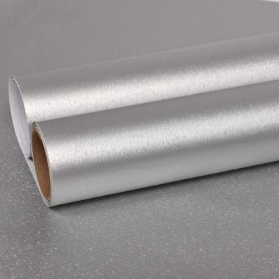 Su Geçirmez Mat Fırçalanmış Paslanmaz Çelik Yapışkanlı Duvar Kağıdı - Altın/Gümüş Metal Çıkartmalar
