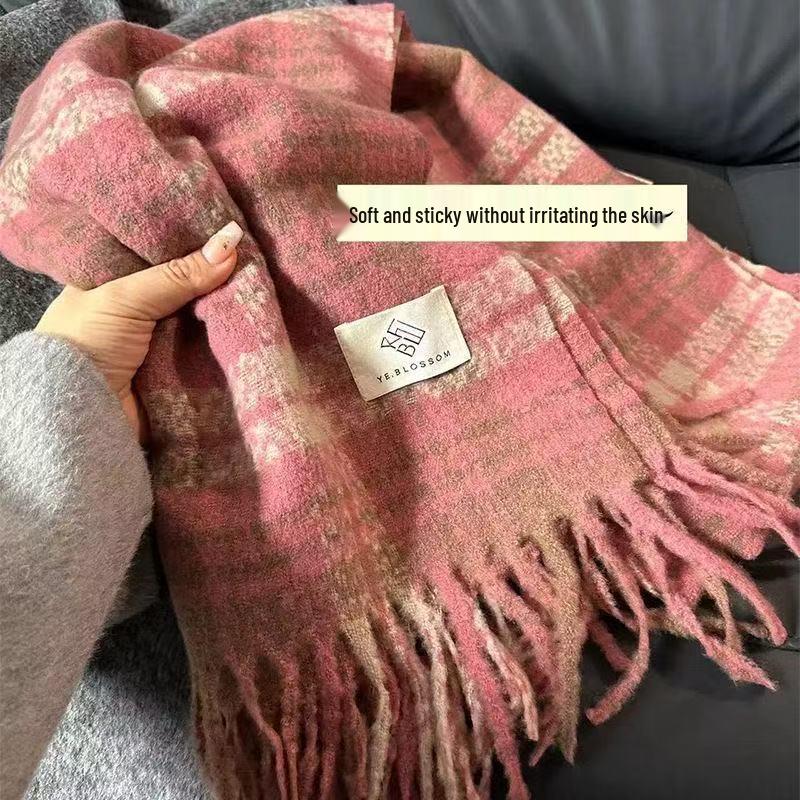 Women's European and American Style Long Fringe Mohair Scarf - Warm Autumn/Winter Shawl & Neck Warmer