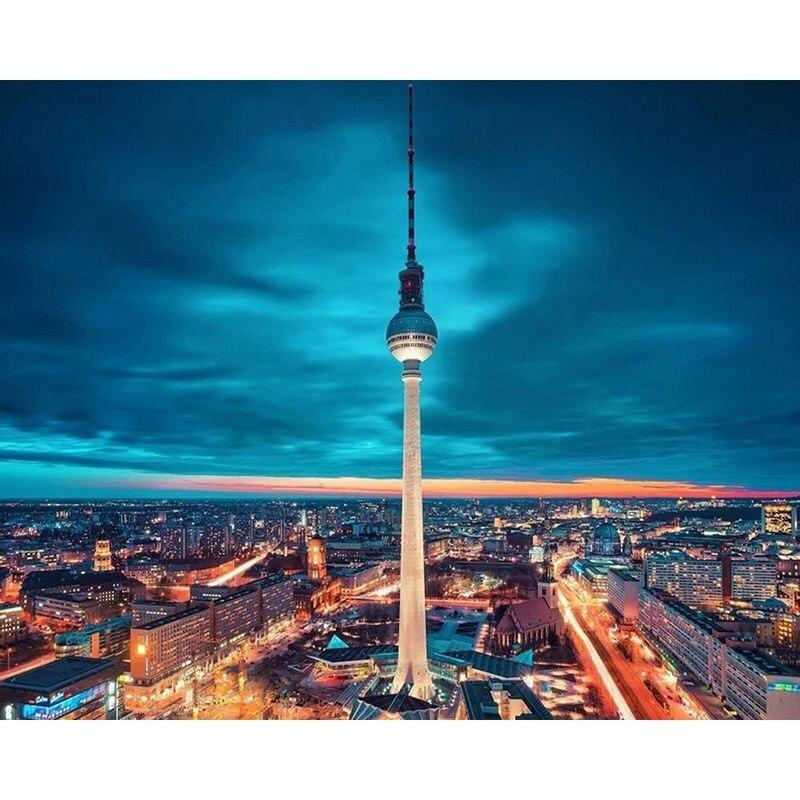 5D Diamond Embroidery City Landscape Full Drill Diamond Painting Cross Stitch  Mosaic Home Decoration