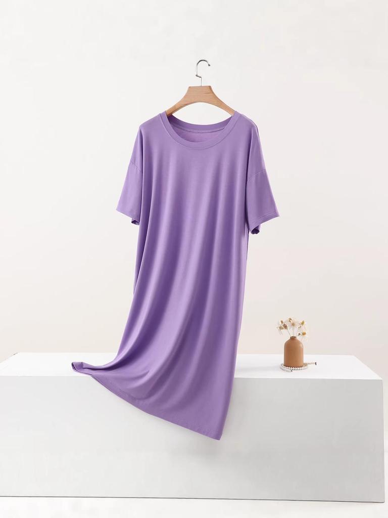 Women's Plus Size Short Sleeve Loose Sleepwear Dress