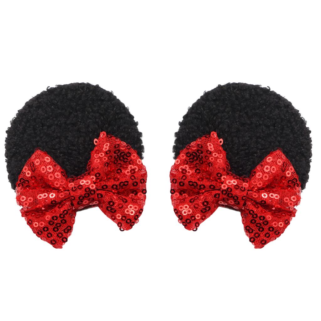 2 Pieces Hair Hair Claws of Mouse Ear Sequin Necktie Female Hairpin Girl Party Accessories Glis Bay Sold by the Manufacturer