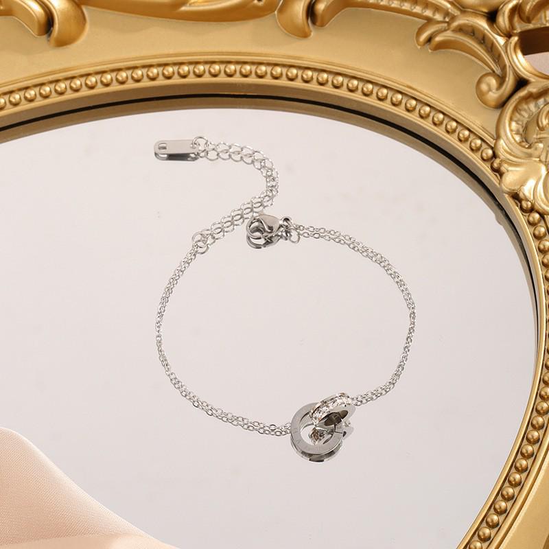 

Високоякісний жіночий браслет з нержавіючої сталі, що не тьмяніє - Популярна нішева прикраса, Колір сталі