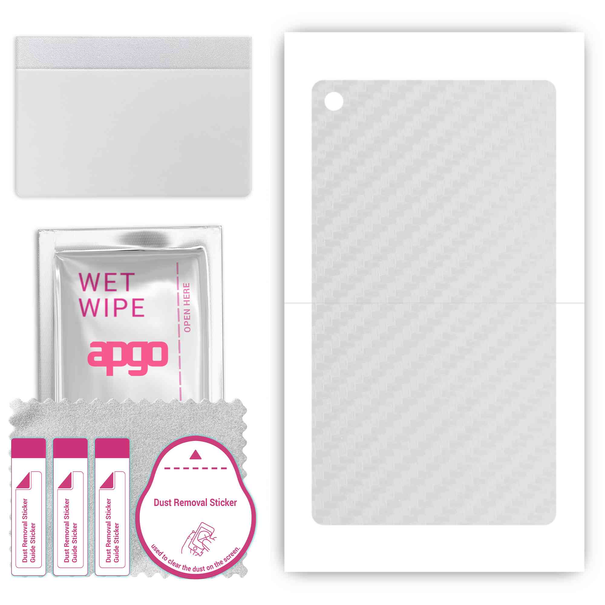 

apgo Protective Skin Sticker for the back compatible with Huawei MediaPad T3 8.0, Wrap Film, Foil, Vinyl - Pattern Transparent Carbon