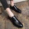 Men Business Loafers PU Thick Soled Wear-resistant Double Buckle Leather Shoes Busines Fashion Formal Shoes Size 38-48 Men Shoes