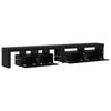 TV Stand with LED Lighting 2 Pcs Black Oak Effect 260 X 37 X 40 Cm