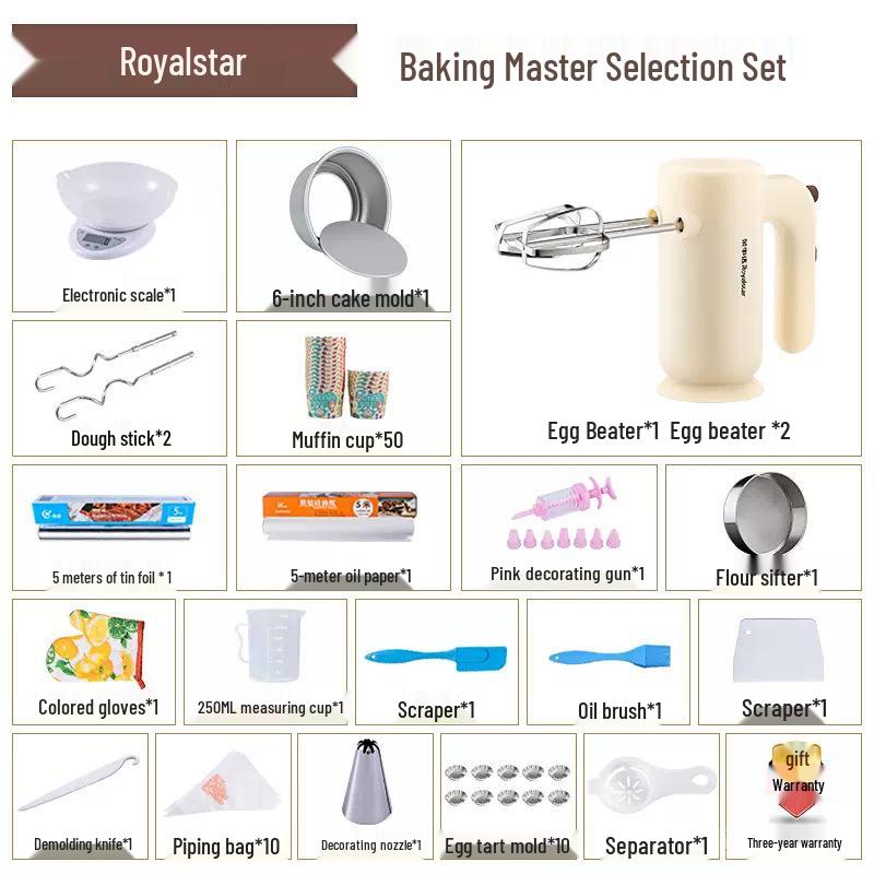 Rongshengda Electric Egg Beater & Whisk - Cake Mixer & Cream Whipping Machine