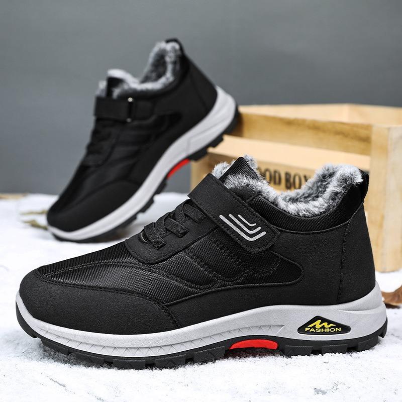 Cotton shoes winter new velvet walking shoes warm middle-aged men's shoes thickened snow boots men's Velcro cotton boots