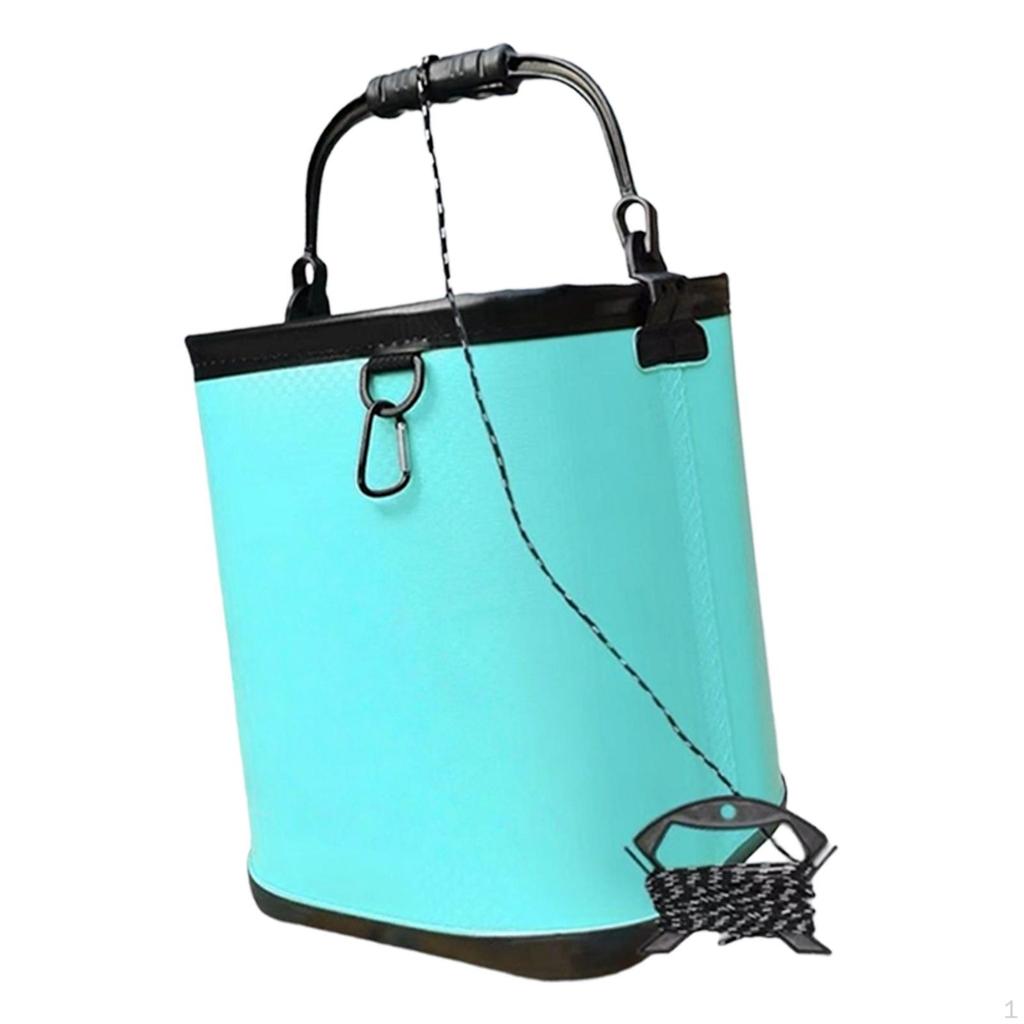 Fish Bucket Container Wash Basin Traveling Beach EVA with Rope 17L Live Holder Camping Water