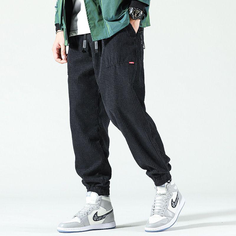 Men's Corduroy Fleece-Lined Cuffed Pants - Trendy Autumn/Winter Casual Trousers