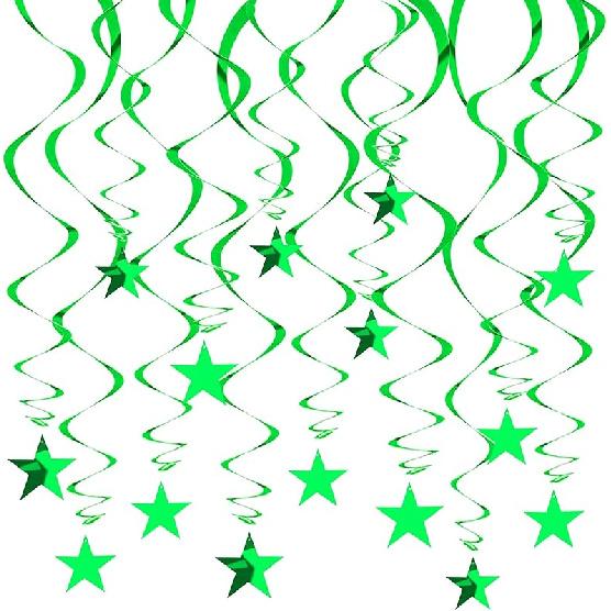 BEISHIDA Silver Star Hanging Swirl Decorations,Hanging Silver Party Supplies for Graduation Wedding Baby Shower Decorations, Pack of 15