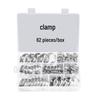 62-Piece Adjustable Worm Gear Hose Clamp Set for Pipes