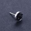 Punk Hip Hop Earrings for Men Black Agate Stud Earring Korean Style Earrings Fashion Jewelry