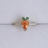 Light Luxury Carrot Rings For Women Sweet    Inlaid Yellow Gemstone Romantic Engagement Jewelry Girlfriend Gift