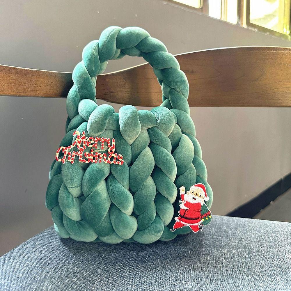 Large Capacity Knitted Storage Bag Coarse Cotton Chunky Knit Bag Crochet Tote Bag  Women/Girl