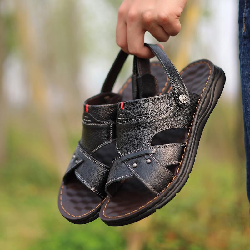 2025 Herren Sandalen mit dicker Sohle für Freizeit und Strand - Sommer Outdoor Schuhe für Mittelalte & Ältere