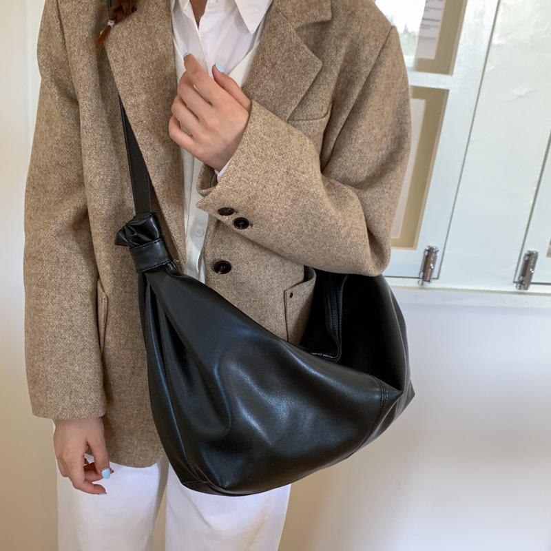 Casual simple bag women's large-capacity new fashionable atmospheric broadband shoulder messenger tote bag