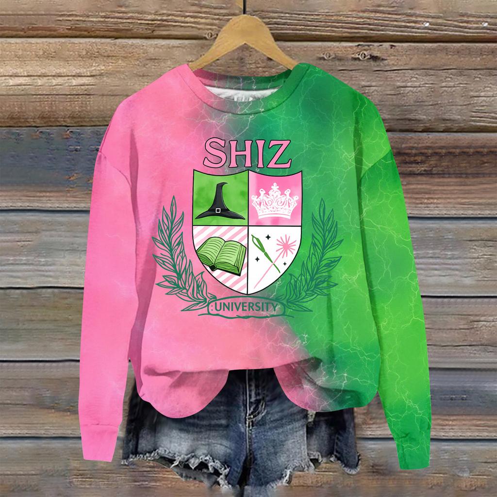 Women's Loose Comfortable Casual Fashionable Character Printing Round Neck Long Sleeved Sweatshirt