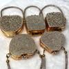 Mini Pochette Diamantata Acrilica Double-Sided con Fibbia a Forma di Cuore e Lucchetto per Stile di Strada Quotidiano