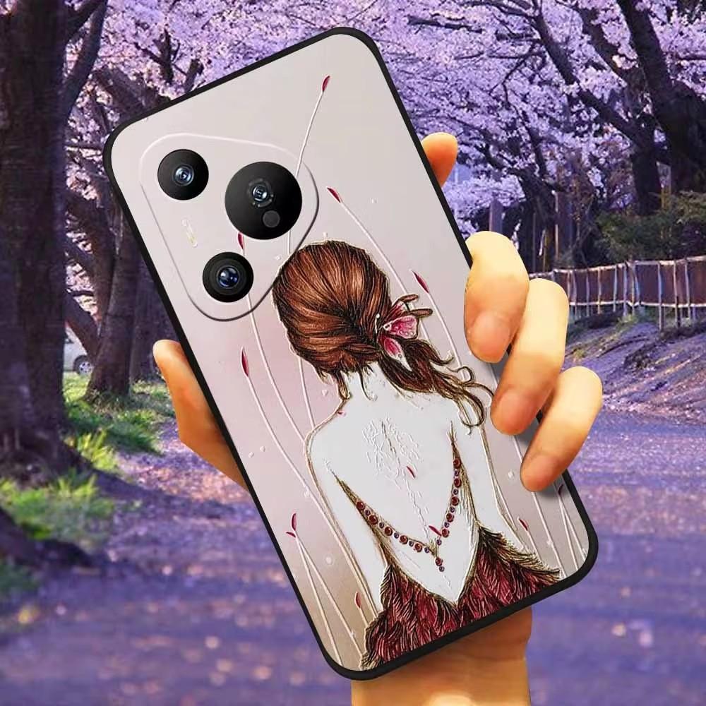 For Honor 200 / 200 Lite / 200 Pro Case 3D Flower Relief Silicone Emboss Covers for Huawei Honor 200 Pro Cases Soft Cute Cartoon