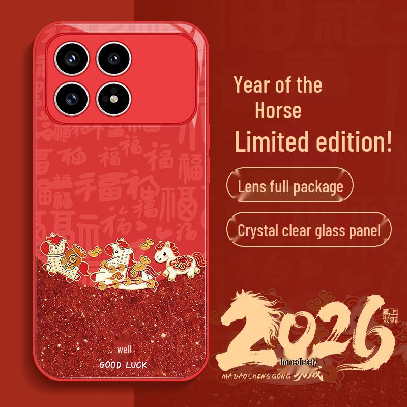Redmi K90 / Xiaomi K90 Chinese New Year Cartoon Glass Case