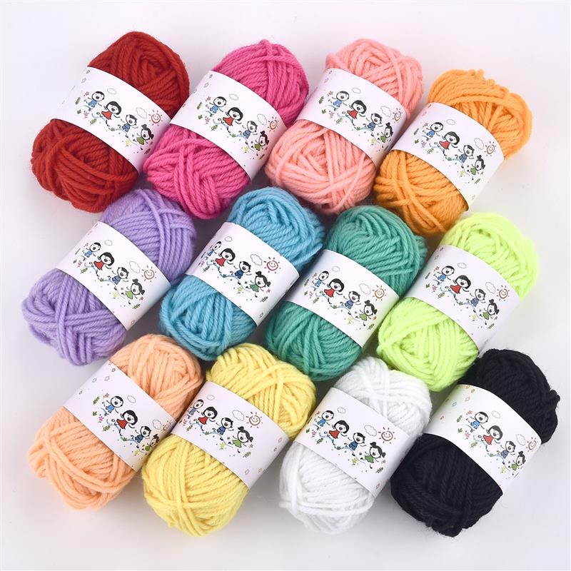12color/Set Milk Cotton Knitting Cotton Thread Hand-Knitting Thread Soft Warm DIY Sewing Crochet Hand Crafting Hat Dolls Sweater