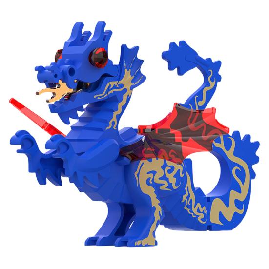 

Мини-пластиковая модель здания дракона, сделай сам, минифигурка дракона, собранная фигурка животного, орнамент, китайские блоки, кирпичи, игрушки для детей синий