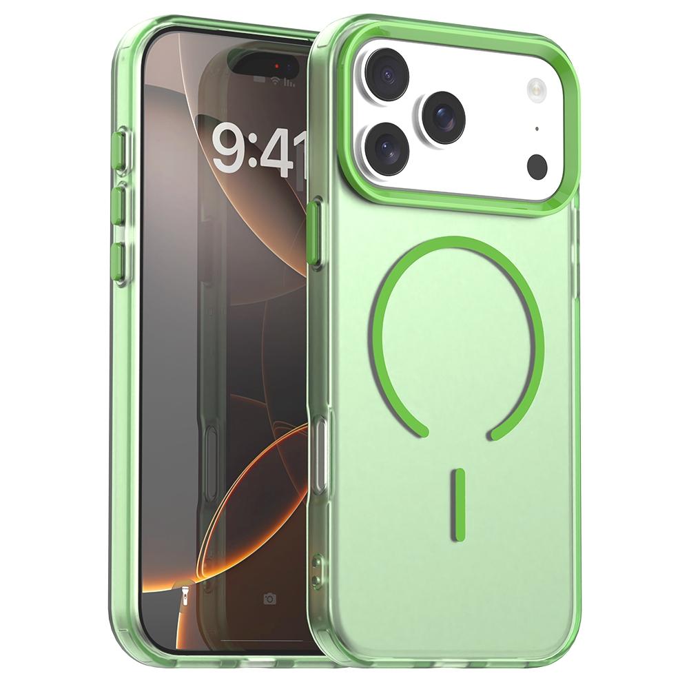 For iPhone 17 Pro Max C-shaped Magnetic Case Candy Color PC + TPU + PET Phone Cover