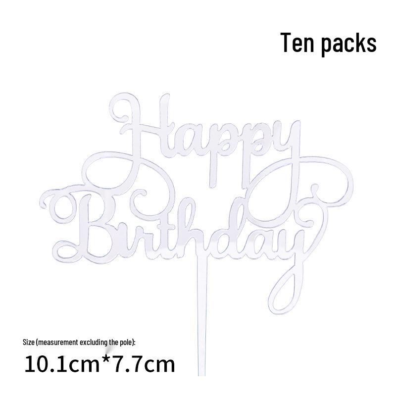 50-Pack Acrylic 'Happy Birthday' Cake Toppers - Popular Party Decorations with Free Shipping