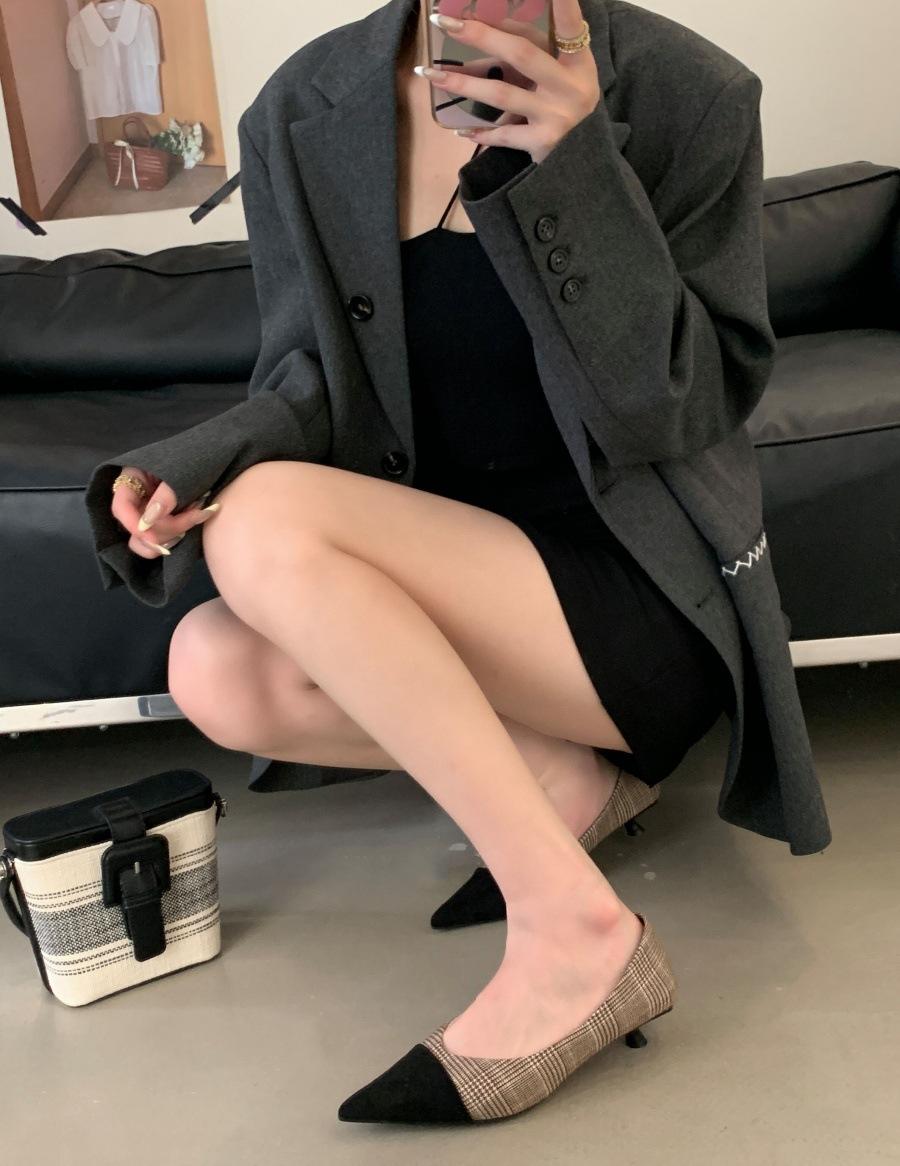 

Autumn new cashmere fashion shoes women s round head color matching light mouth single shoes cover feet elegant grandma flats 39