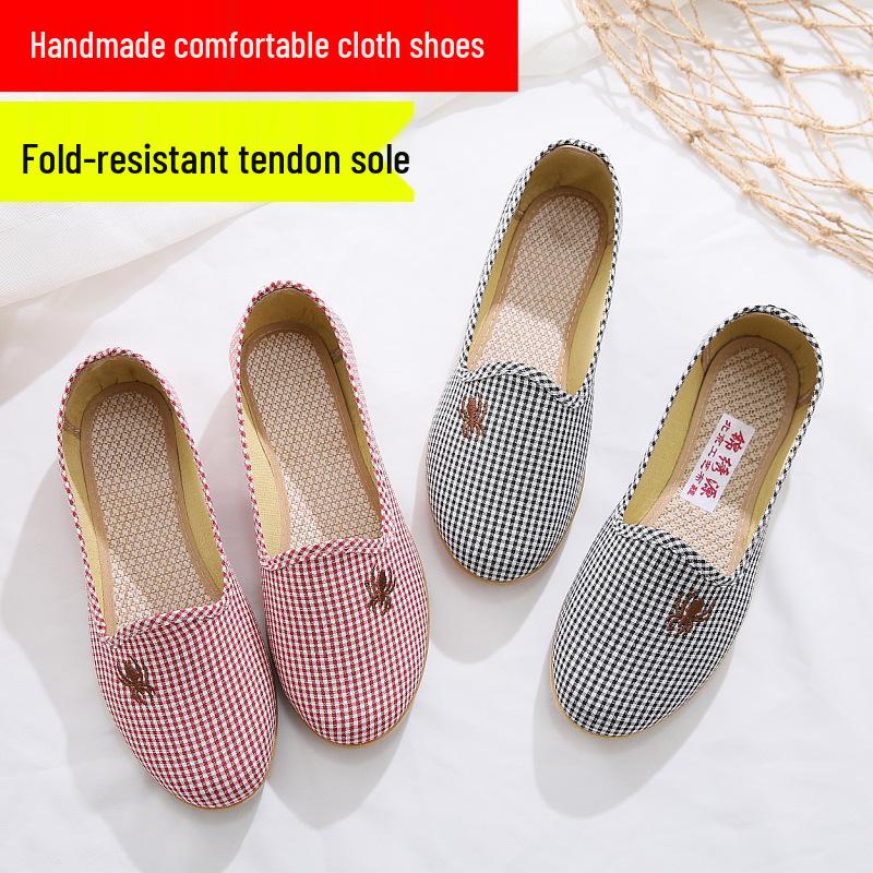 Women's Non-slip Old Beijing Cloth Shoes: Comfortable Spring/Autumn Wear for Middle-aged and Elderly