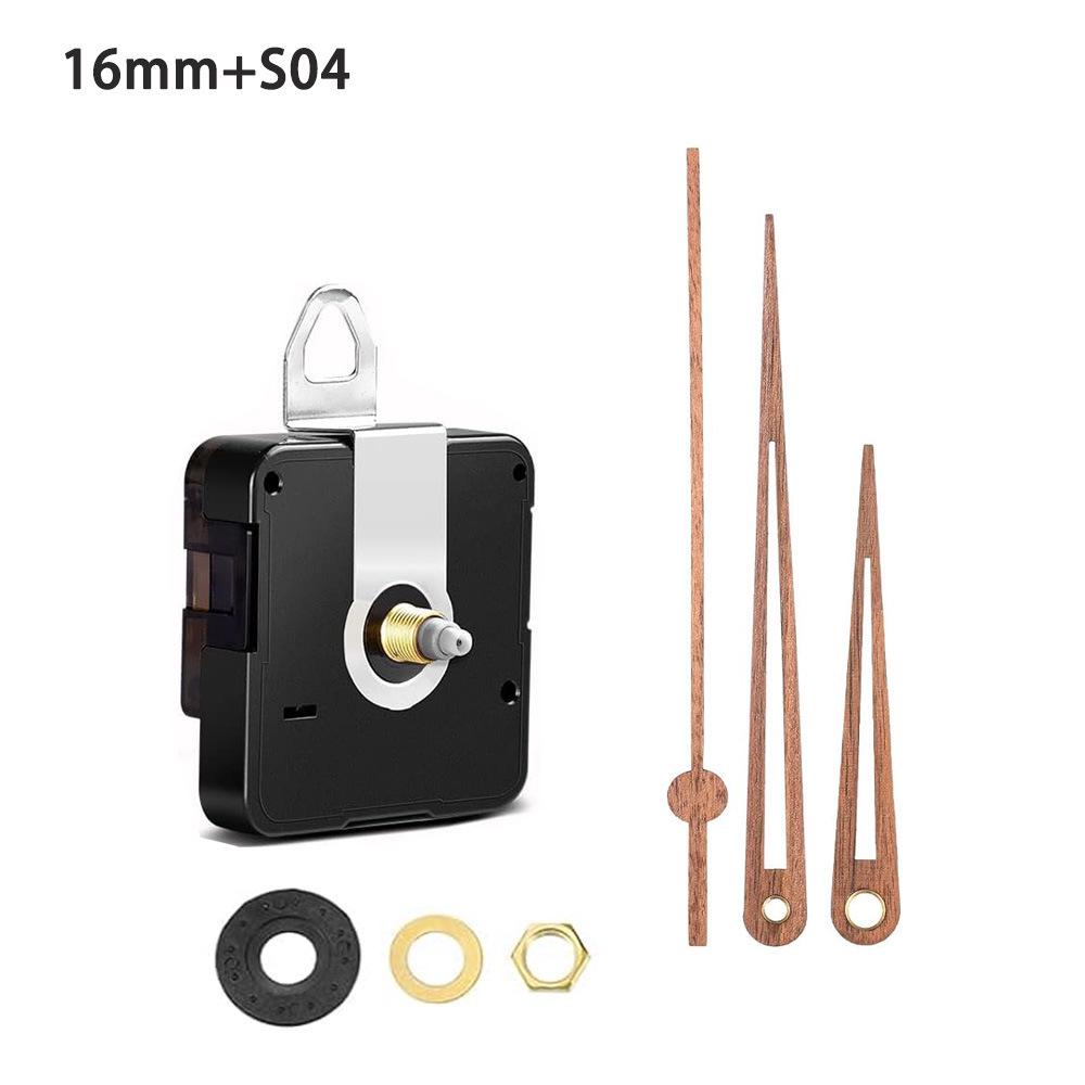 Silent DIY Cross-Border Long Shaft Clock Movement with Walnut Wood Hands - 4 Styles Available