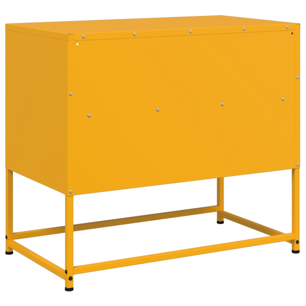 TV Stand Mustard Yellow 68 X 39 X 60.5 Cm Steel