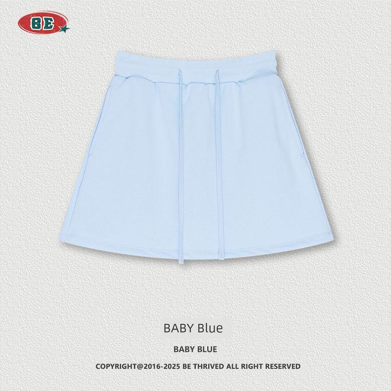 

Be Women clothes | 2025 Summer American European and American Retro Loose Blazer Short dress Women s Trendy Solid Sheath A- line Skirt baby Blue M