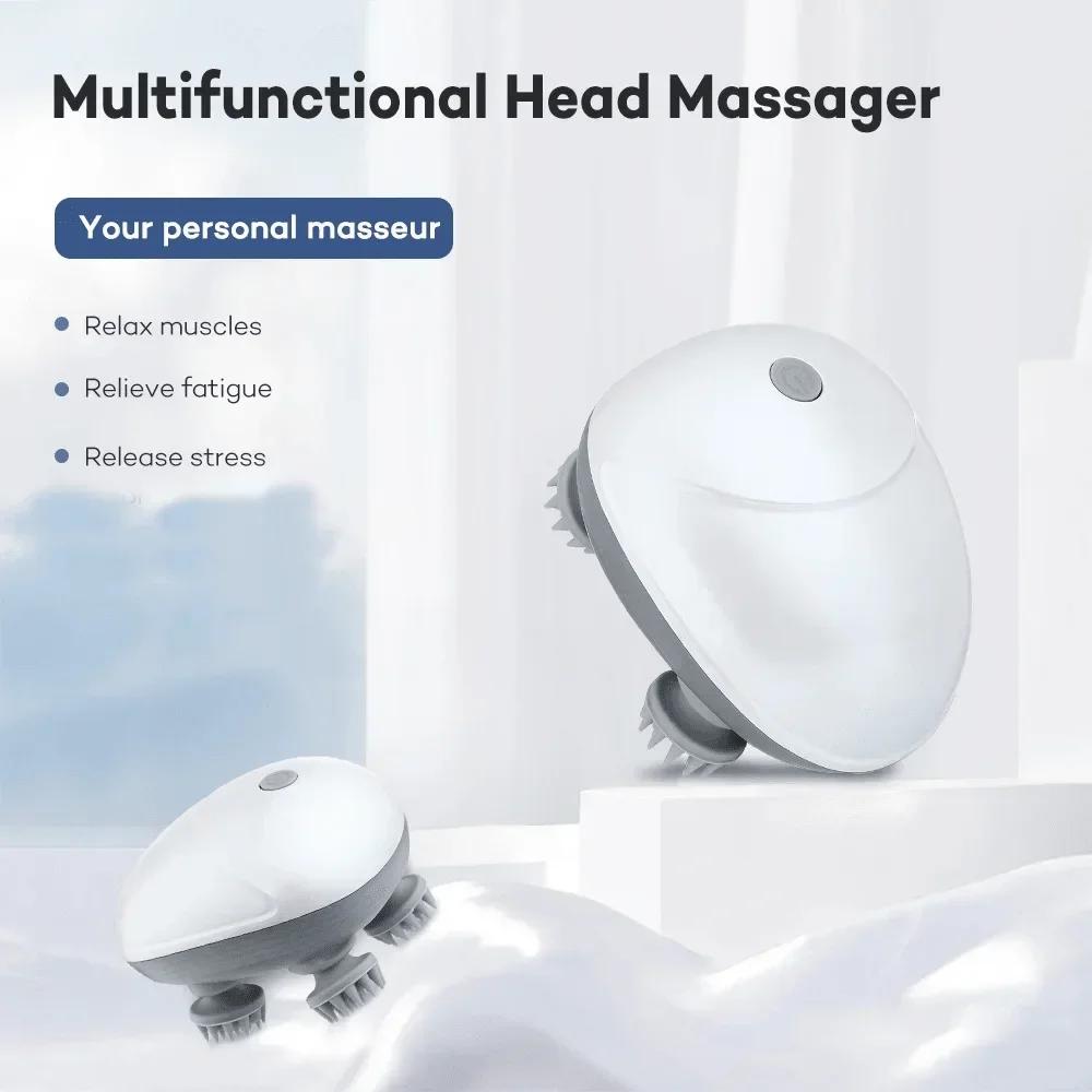 Electric Head Scalp Massager For Stress Relax With 4 Massage Heads Body Massager Relax Shoulder Neck Portability