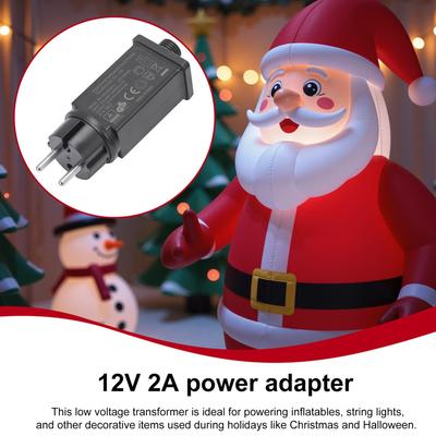 LED Light Power Adapter 12V EU Plug Fairy Lights Power Adapter IP44 Waterproof Transformer for Inflatables Outdoor Decoration