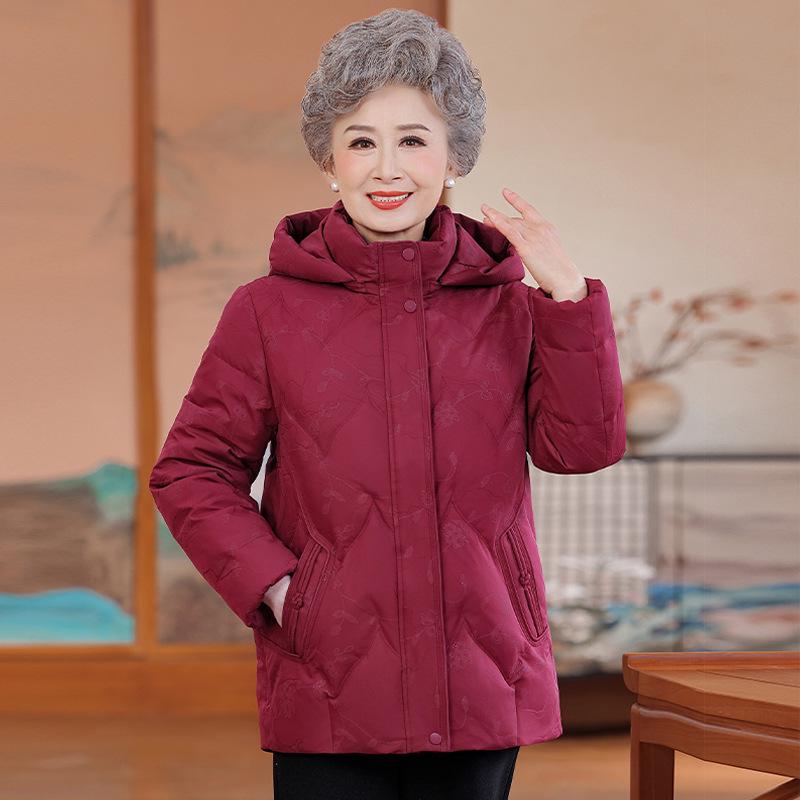

New Style Winter Red Cotton Jacket for Mom: Thickened Chinese-Style Coat for Middle-Aged & Elderly - Perfect for Weddings & Banquets. 4XL [Suggested for 135-150 jin]