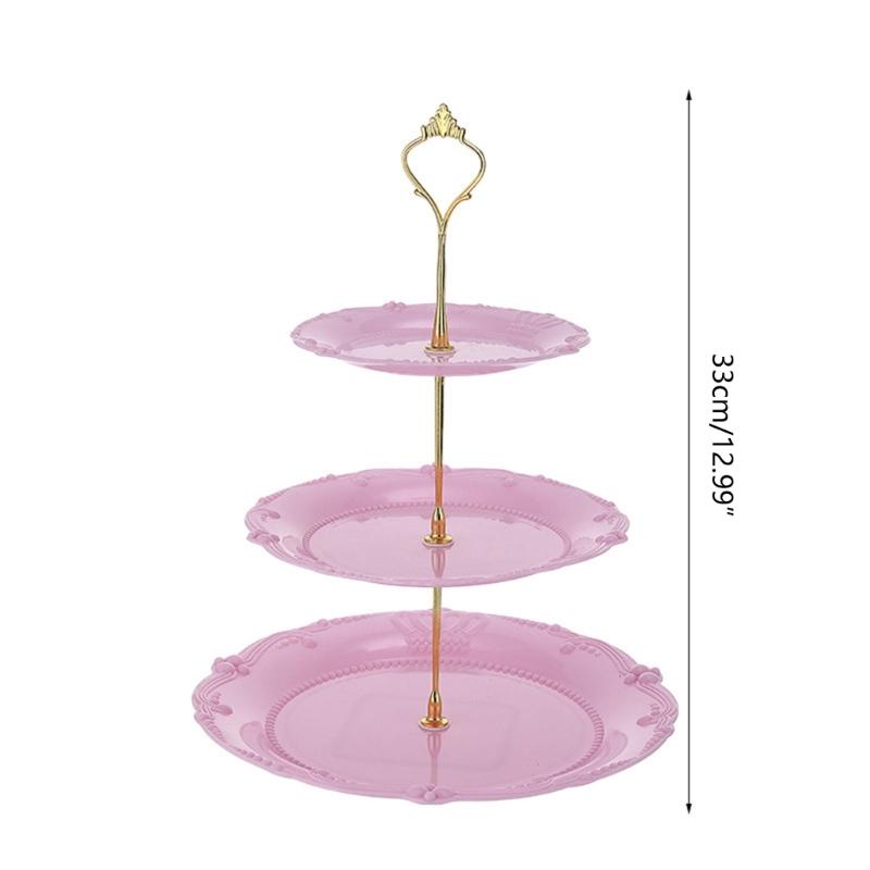 Durable Fruit and Dessert Organizer 3 Tiers Cake Display Stand Reusable Food Serving Tray Cakes Organizer for Home
