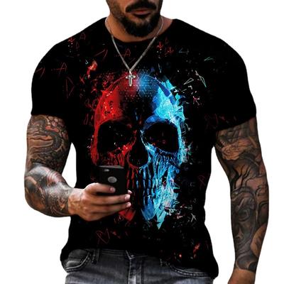 Skeleton 3D T Shirt Men O Neck Short Sleeve Summer Tops Mens Print Tee Shirts
