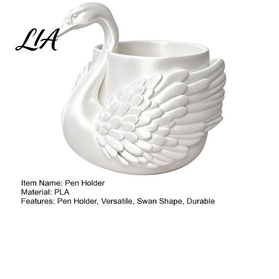 Back To School Gift for Students Elegant Swan Pen Holder, Durable PLA Pencil Organizer, Decorative Large Desktop Clutter Organizer Capacity Container