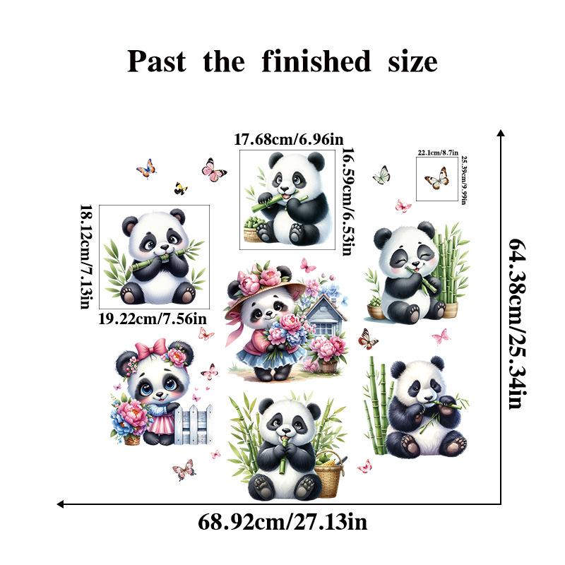 3D Panda Wall Stickers Cute Animal Bamboo Decals for Kids Room Nursery Bedroom Decor