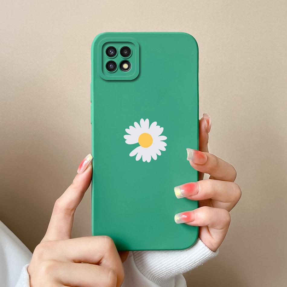 Cases For Samsung A22 5G 4G A22S Cute Soft Liquid Silicone Camera Protector Back Cover For Galaxy A22 A 22 A 22S Coque Bumper
