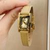 New Small Dial Women'S Watch With Apricot Leather StrapStylish And Versatile Square Quartz Watch With A Simple And Vintage Feel.