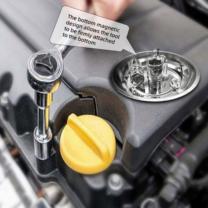 2pcs Sturdy Magnetic Parts Tray Set 3 Inch 4 Inch 6 Inch Screws Part Tray Ideal for Mechanics and DIY Enthusiasts