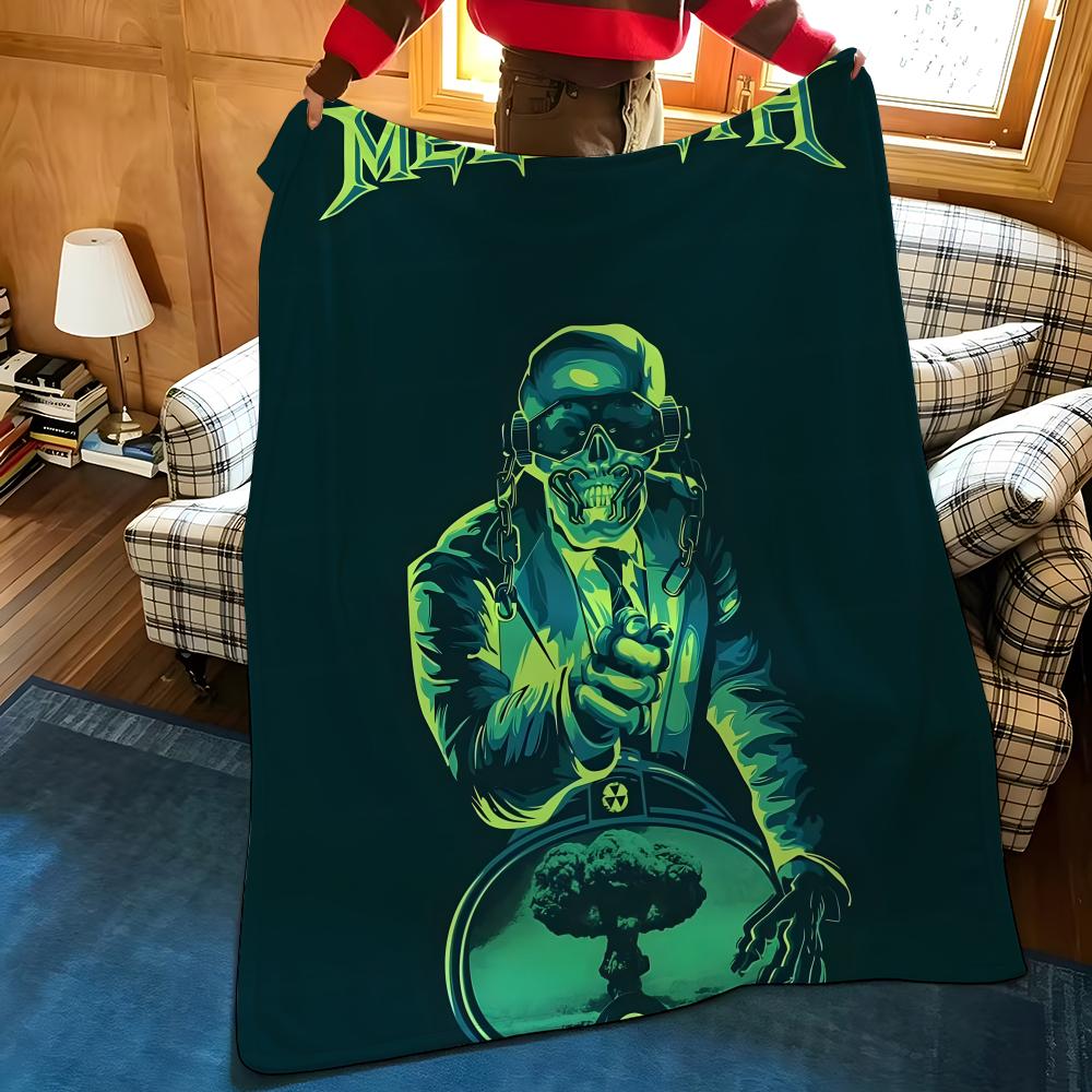 Music M-Megadeth Throw Flannel Blanket Suitable for Sofas Beds Offices Travel, Camping Chairs