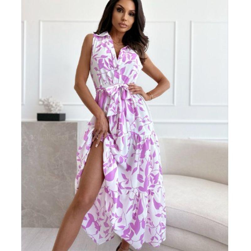 

Polo Dress Bohemian Sleeveless Dress Purple M